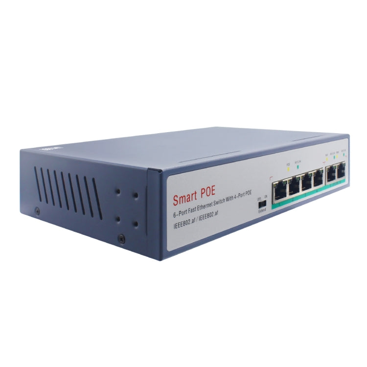 ESCAM POE 4+2 6-Port Fast Ethernet Switch 4-Port POE 10/100M 120W Network Switch, Transmission Distance: 150m, 6 Ports ESCAM POE 4+2 6-Port Fast Ethernet Switch 4-Port POE 10/100M 120W Network Switch, Transmission Distance: 150m, 6 Ports